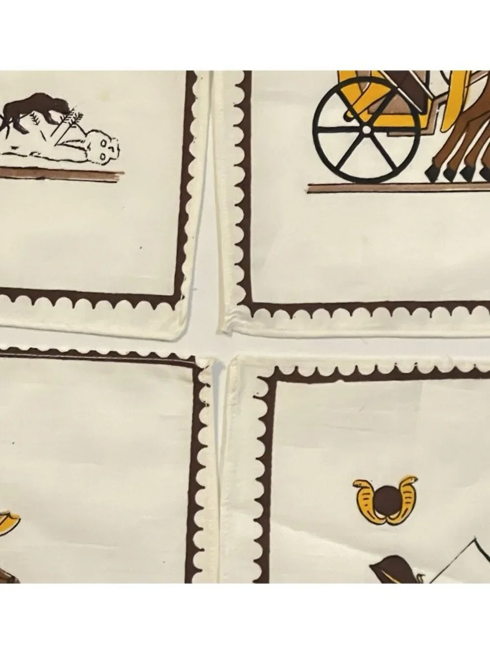 Vintage Egyptian Cotton Napkins Set of 6 Made in Egypt Pharaoh Chariot Egyptian
